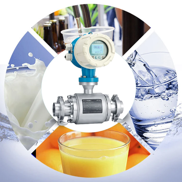 Brewing Beer Equipment Alcohol Distillery Sanitary Tri Clamp Magnetic Flow Meter 4-20mA DN25 Food Grade Milk Flowmeter