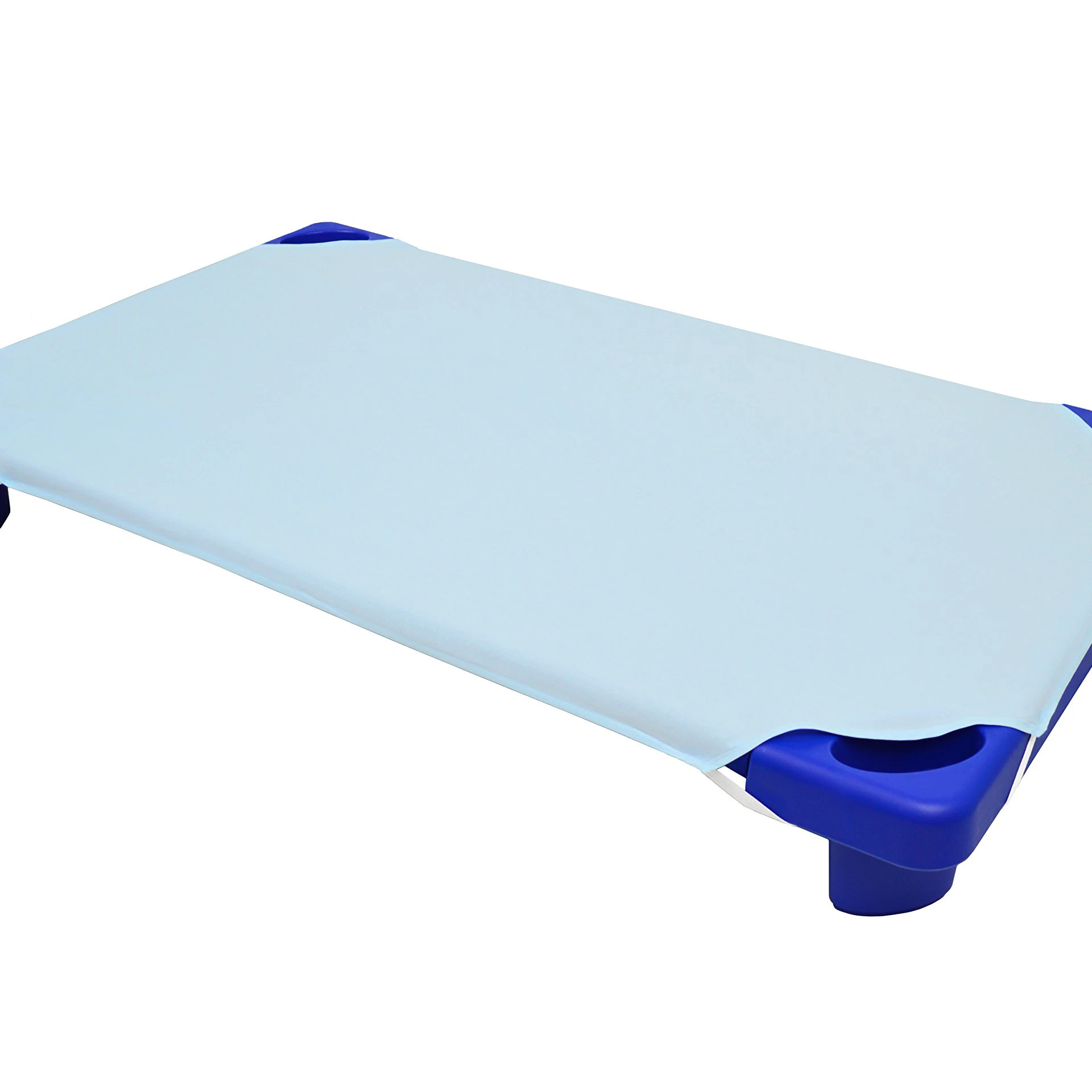 100% Natural Cotton Percale Toddler Daycare/Pre-School Cot Sheet, Blue, 23 x 40, Soft Breathable, for Boys and Girls