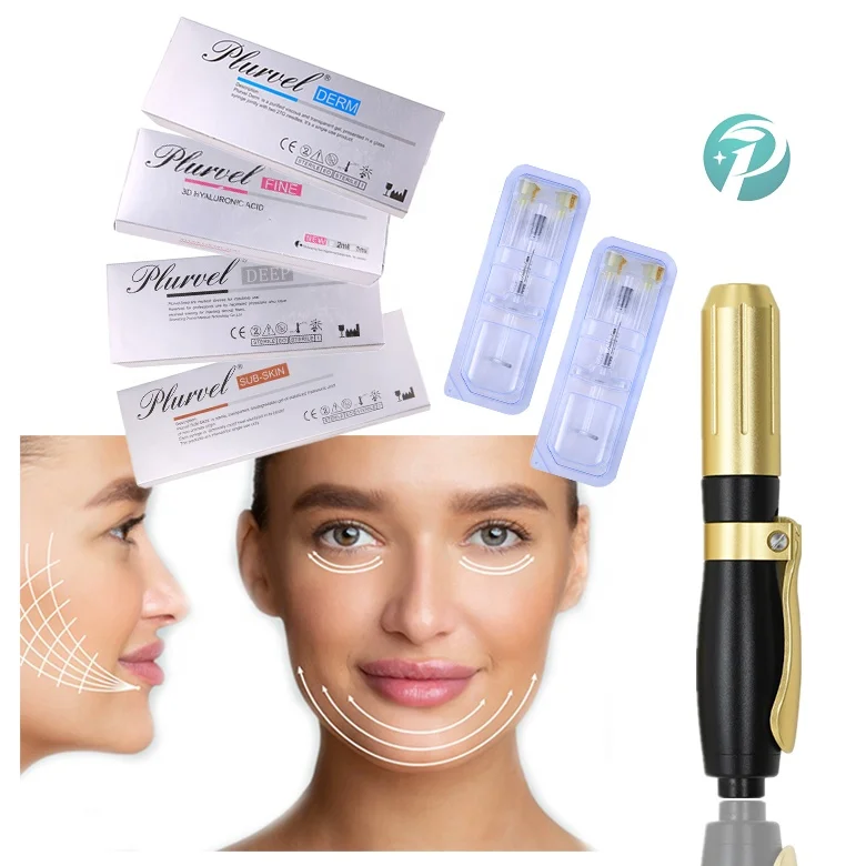 Plurvel cosmetic beauty no needle hyaluronic acid dermal filler injection gun hylaron pen for face lip body