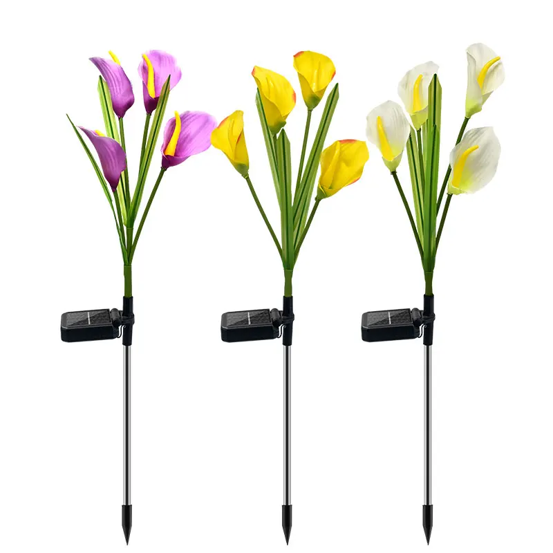 Purple artificial flower calla lily Garden Landscape Lawn Yard Decorative Solar Lights Outdoor waterproof light