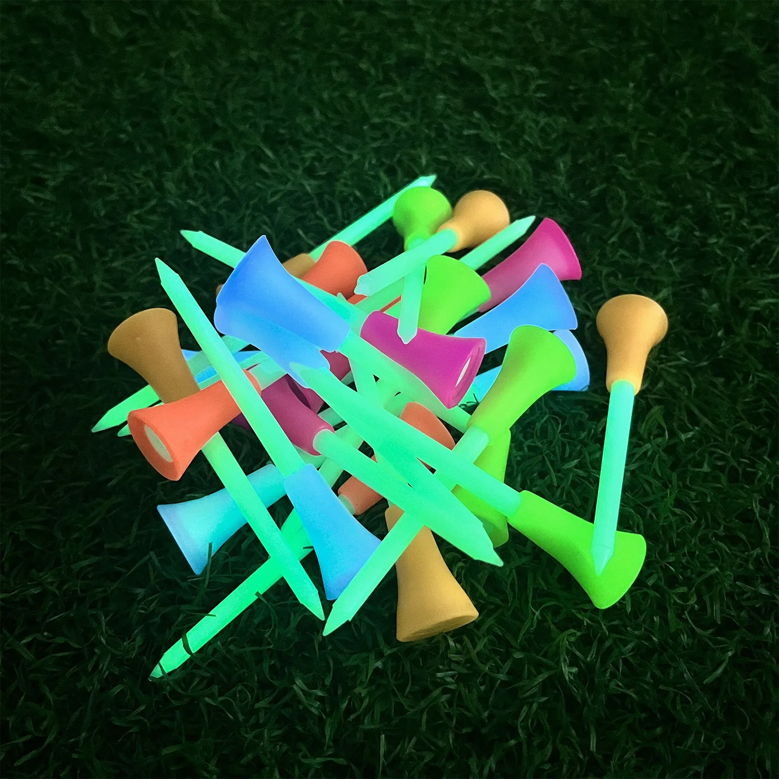 New Arrival Led Night Glow Golf Tee Bulk 83Mm Rubber Custom Logo High Quality Golf Tees