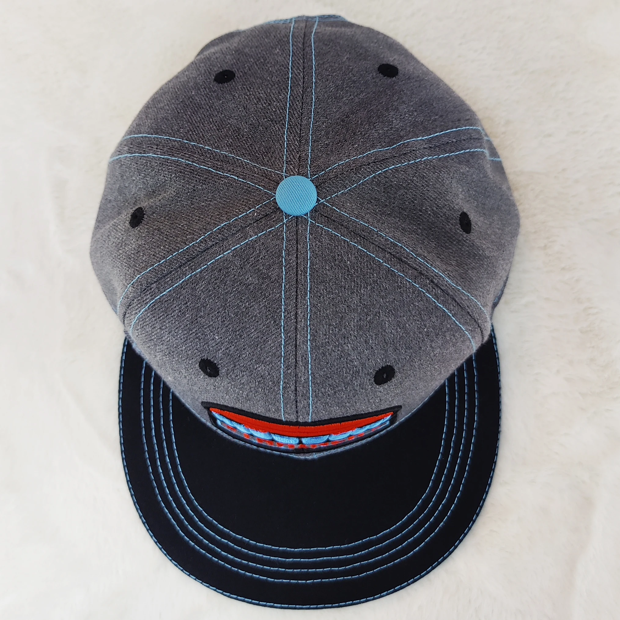 Vintage Custom Men High Quality 6 Panel Heather Grey 100% Wool Acrylic 3D Puff Embroidery Logo XL size Snapback Cap