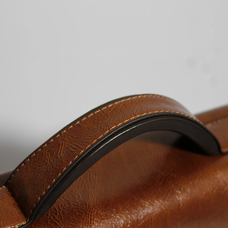 Leather Bags Design Business Laptop waterproof computer Handbag Coffee Men Bag Soft Sided Leather Briefcase