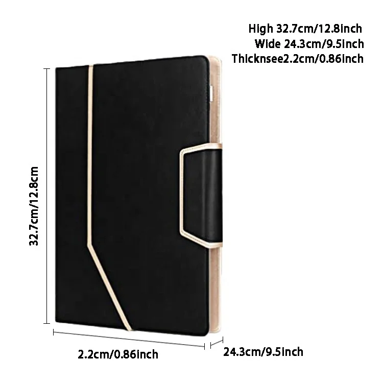 2022 promotional PU leather loose-leaf planner for business 6-rings binder planner  organizer