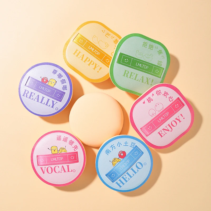 LMLTOP Popular Latex Free Makeup Sponge Puff SY240-241 Round Square Marshmallow Sponge Dry Wet Use Air Cushion Powder Puff