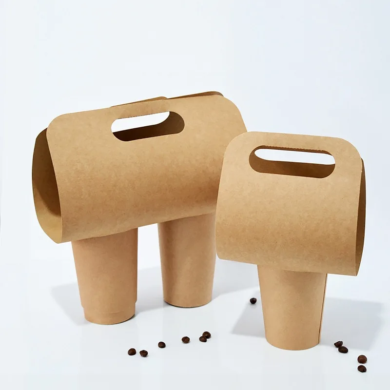 Coffee Shop Supplies Takeaway Coffee Holder Eco Friendly Cardboard Cup Holder Cafe Coffee Cup Holder