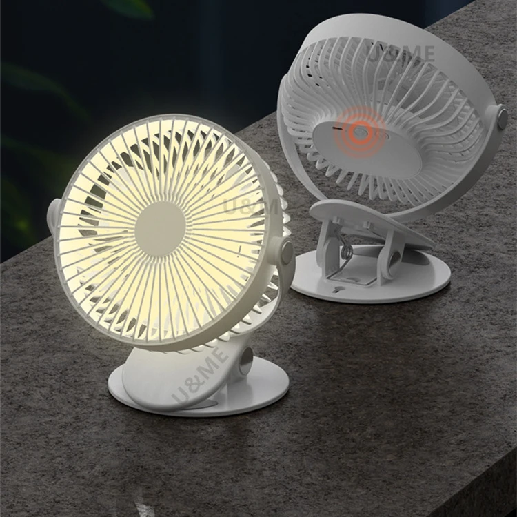 Mini Rechargeable Baby Stroller Clip Fan Usb Ventilation Desk Stand Fan Led Light Cordless Fan With Clip