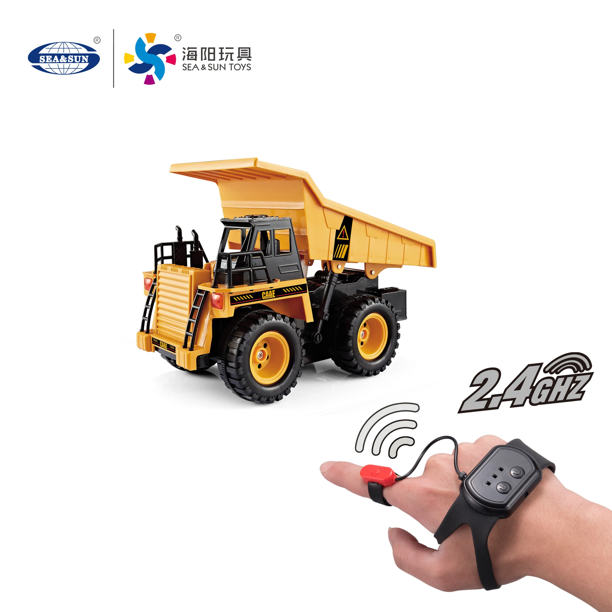 Wholesale  kids remote control dump truck with hands orange car controlled