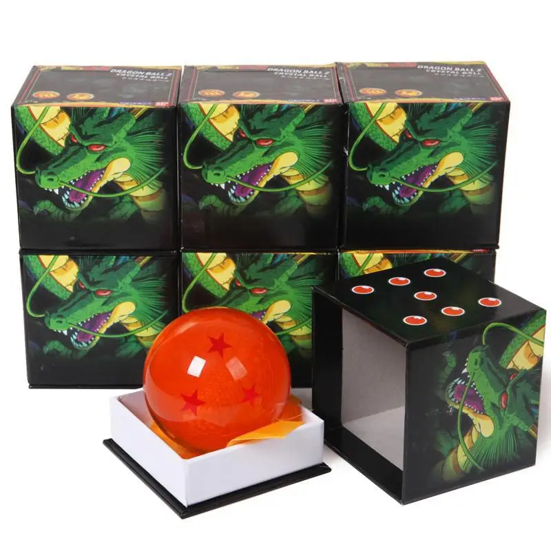 XM 7.6cm dragoned Anime Figure Crystal Ball Shenron DBZ 7 Stars PVC Figures Resin 3D Balls Model Toys Kids Gift Dolls
