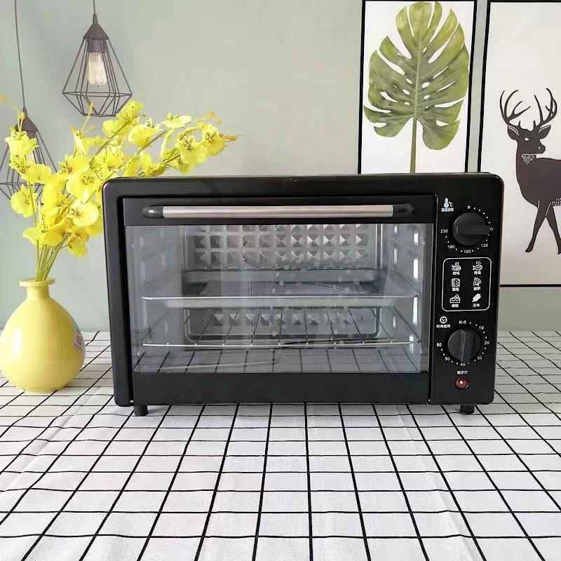 New Household Smart Pizza Bread Maker Electric Toaster Oven Light Steel Stainless