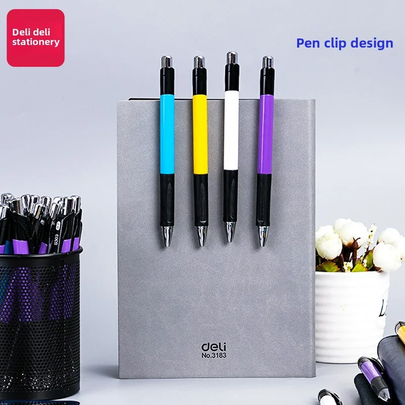 Deli S303 Blue Ballpoint Pen With 0.7mm Plastic Refill Logo Office Supplies Wholesale Push Button Design