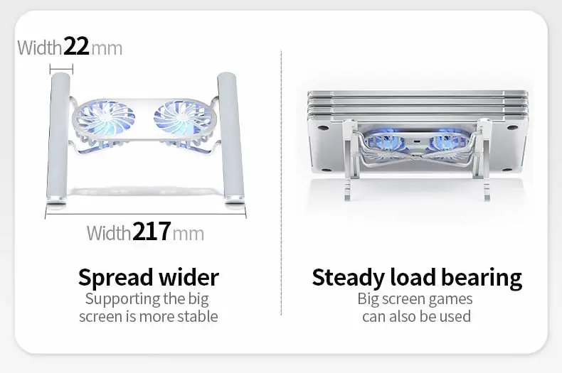 Aluminum Laptop Stand Heat Dissipation Portable Desktop Laptop Notebook Holder Riser Stand With Cooling Fan