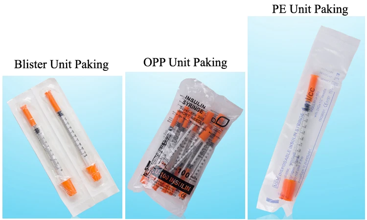 Free Sample Medical Plastic Disposable Diabetic Insulin Syringe 0.3 ml