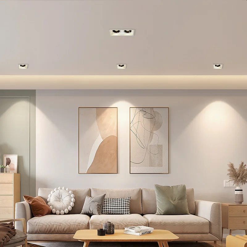 Wholesale Double Head Adjustable Angle Frameless Recessed Square Aluminum 12w 15w Led Spotlight