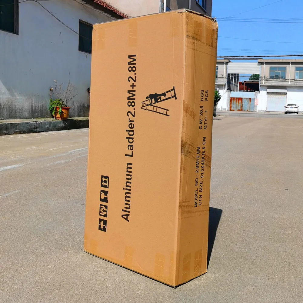  Double Sided Aluminum Telescopic Hinged Step Ladder 3.2m 3.8m 4.4m 5m 5.6m Different