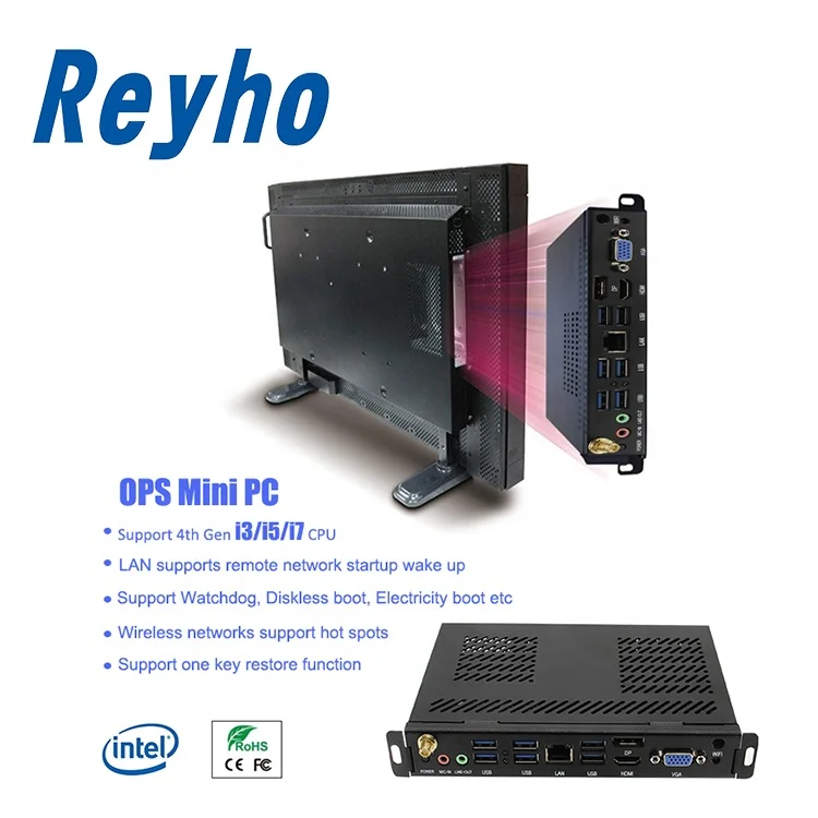 2020 Intel I5 8400 OPS Mini Fanless PC With HD & VGA & DP & Type-C Port Industrial Box Computer