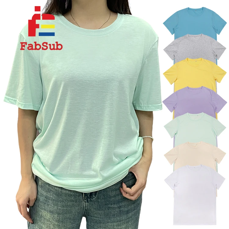 white t shirts for sublimation printing 100% polyester t shirts sublimation cotton feel sublimation print t-shirt