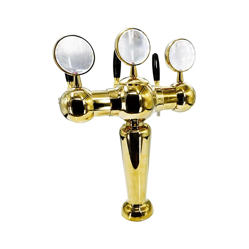 GHO 3-holes vase shape  golden beer column/beer tower