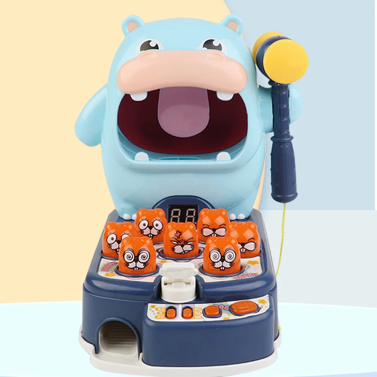 2021 newest product kids table games 4 in 1 hippo fighting gopher dinosaur air gun with 10 bullets