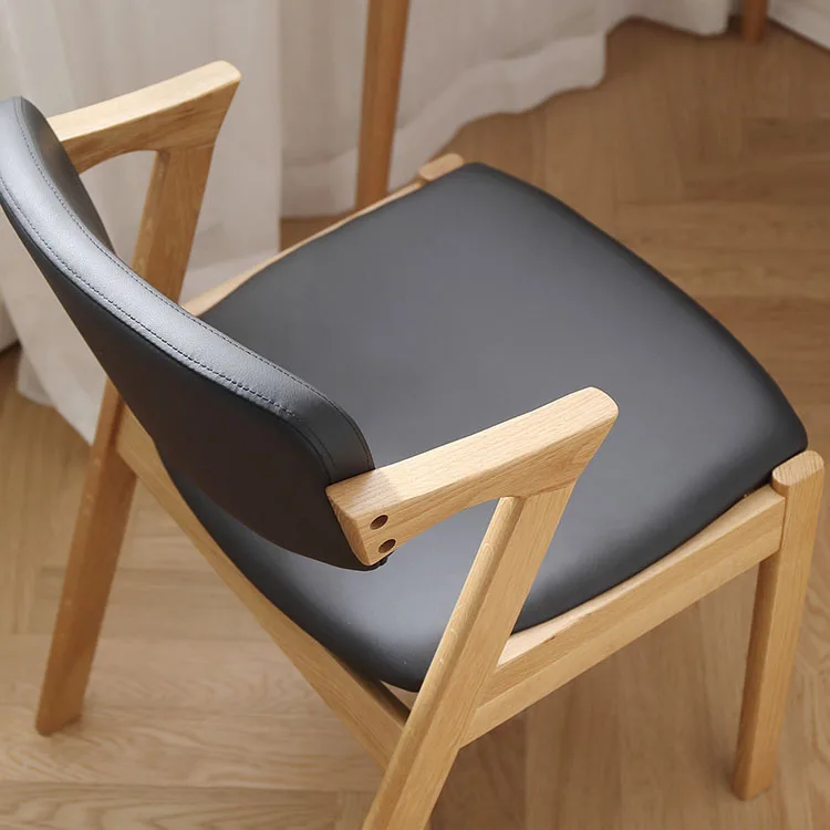 Cafe Restaurant Kitchen PU Fuax Leather Dining Side Back Desk Chair Mid-Century Modern Comfortable Upolstered Cushion Seat chair