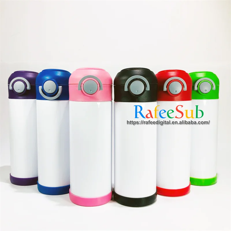 USA Warehouse 12oz 12 oz BPA Free Cute Insulated 304 Stainless Steel Blank Sublimation Water Bottle with Straw for Kids School