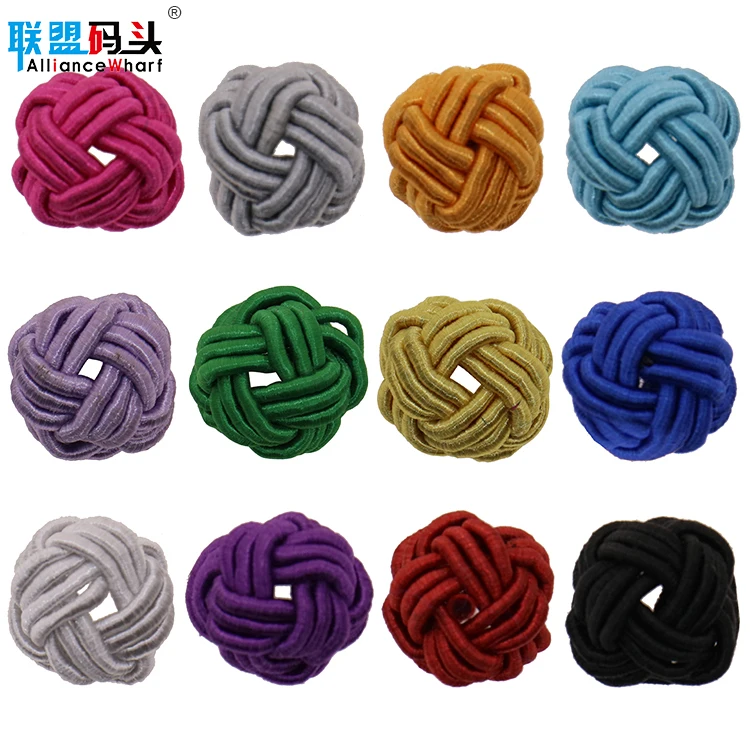 100% Polyester Braided Chinese Tassel Accessories Chinese Knot Button Braided Cord Covered Button