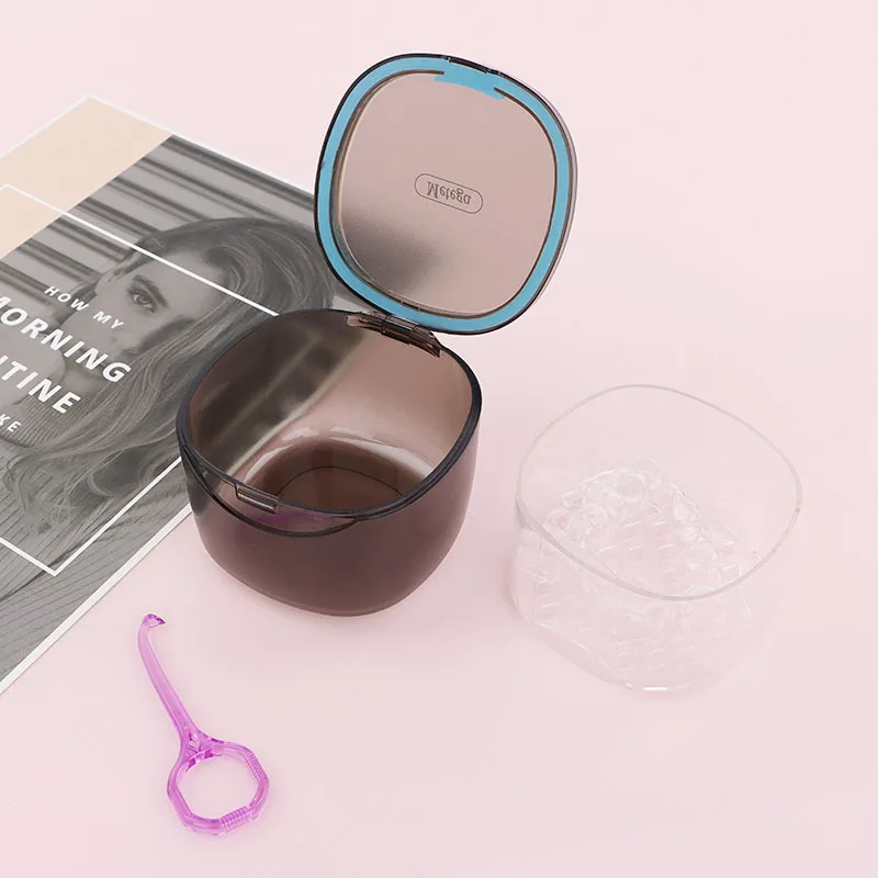 Plastic colorful invisible storage aligner dental denture storage box denture orthodontic braces retainer case