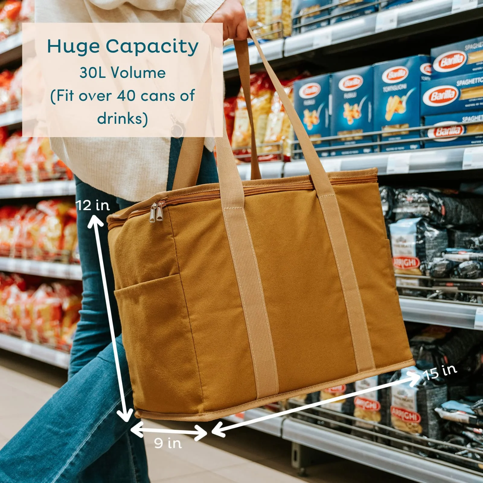 Manufacturers Custom Large Reusable Foldable Waterproof Beach Picnic Frozen Food Thermal Grocery Shopping Insulated Cooler Bag