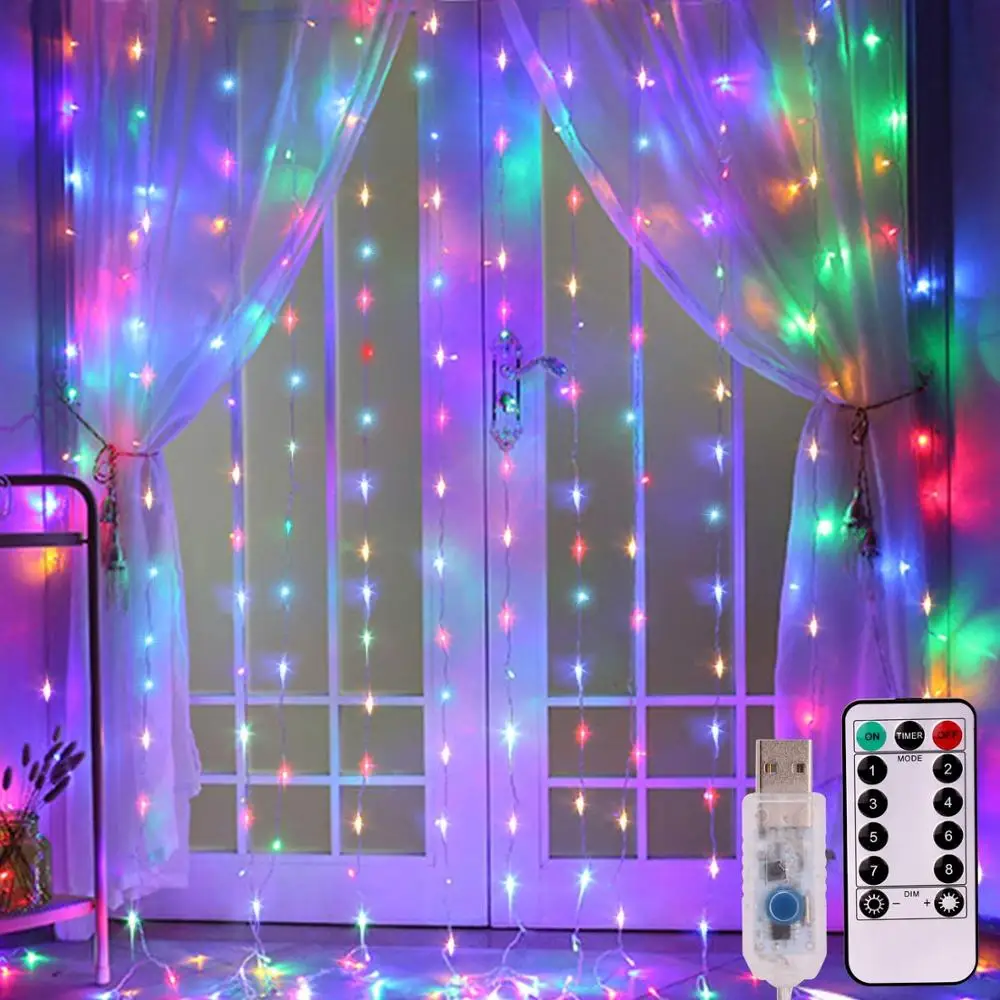 Christmas 5V IP65 waterproof RGB leather line lamp string point control 24 key IR remote control package