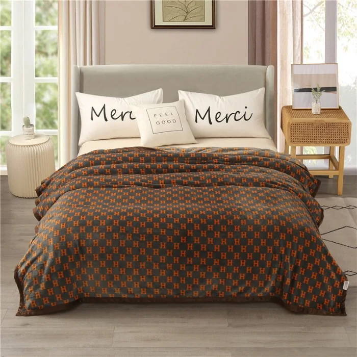 Premium Promotional Custom patterned Coral Fleece Blanket Super Soft throw blanket