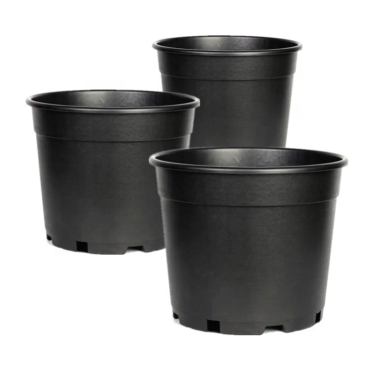 Garden Suppliers 1 2 3 4 5 6 7 10 15 Gallon Big Large Square Round Cheap Nursery Plastic Plant Pots With Ceramic Effect