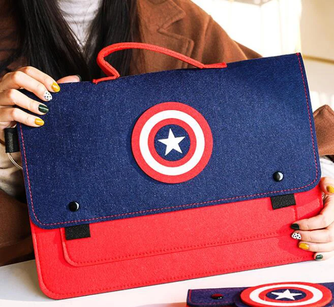 
Superhero Captain America Handbag Notebook Laptop Sleeve Bag For Macbook Case Free Shipping 11 12 13.3 14 15.6 inch 
