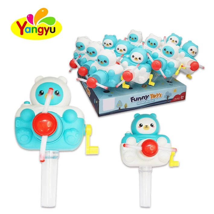 Hot selling bear camera fan toy candy with light