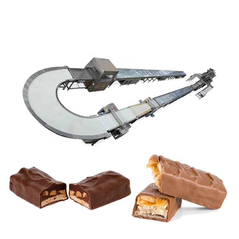 
Candy bar production line chocolate bar with chocolate enrobing 