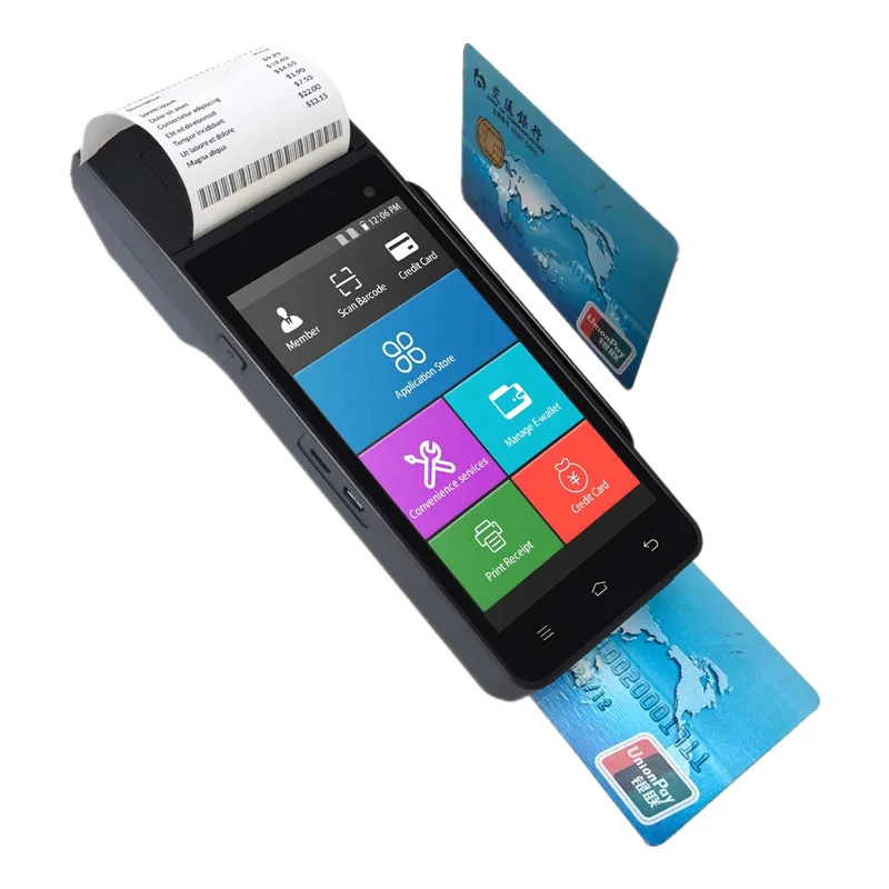 H-Z90 Smart Android System Handheld Pos Terminal With Bt Wifi 3g Mini Cash Register Machine Portable Pos With Thermal Printer