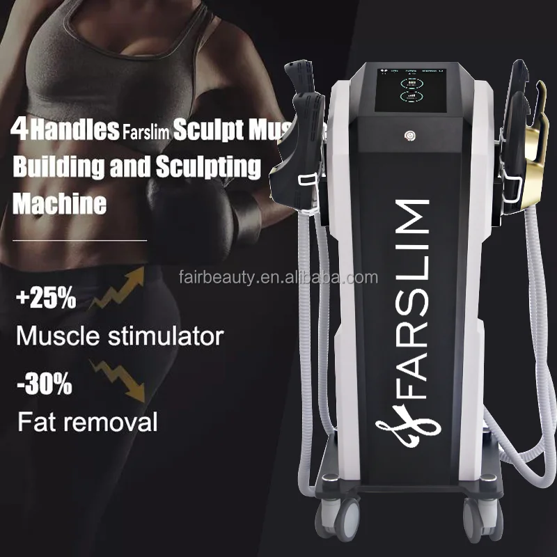 Farslim ZERO Sculpting All Black  Muscle Stimulator 14Tesla 4handles+RF radio frequency legs arms Body shaping slimming
