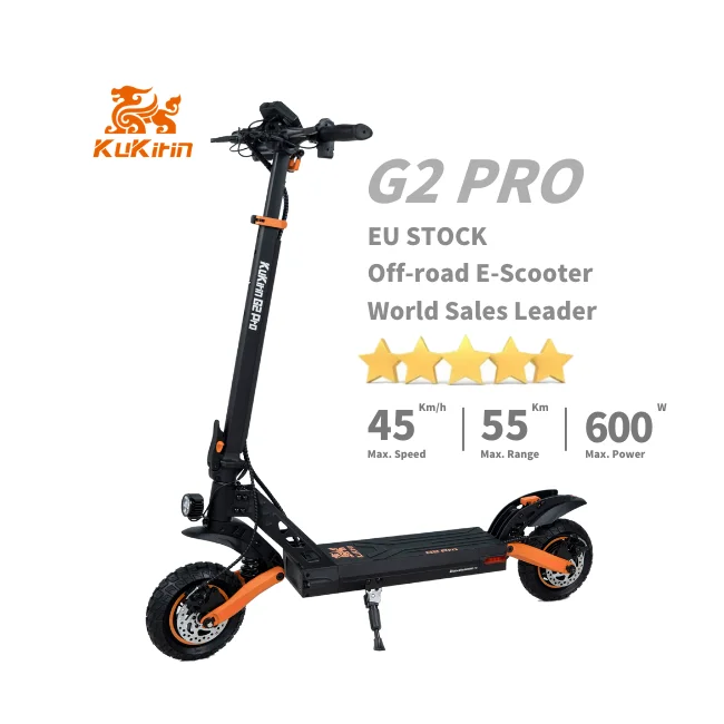 PRE ORDER KUGOOKIRIN newest G2 PRO Electric scooter with 2 Wheels Dark Unisex Scooter 48V 600w 15Ah Lithium Battery