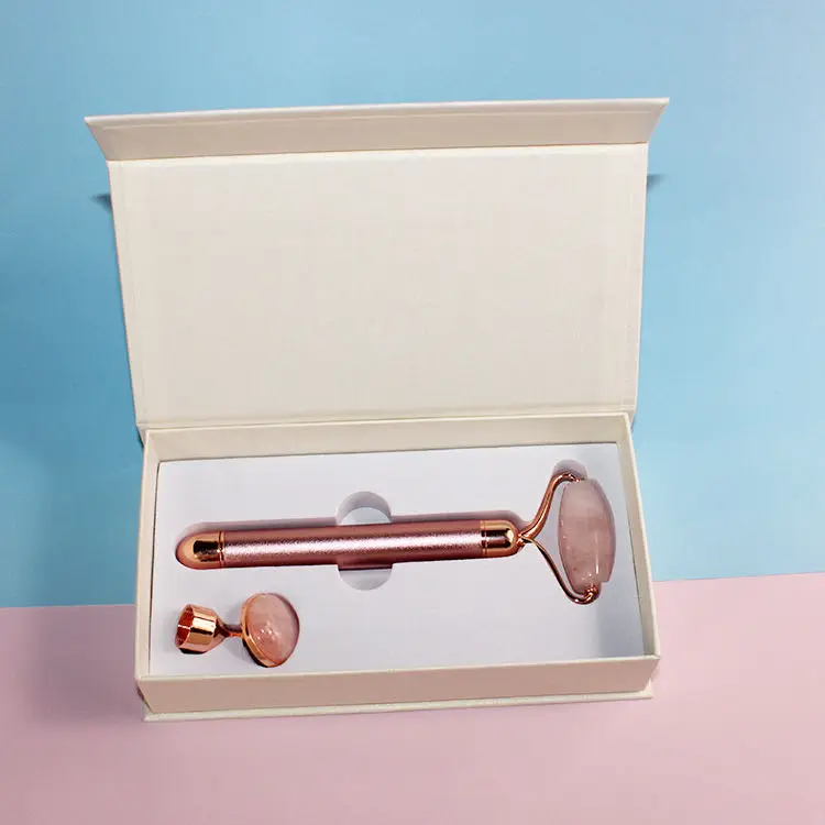 Amazon Wholesale Face Massage Roller Kit Pink Jade Roller Vibrating Jade Roller Facial Rose Quartz Electric Beauty Bar Natural