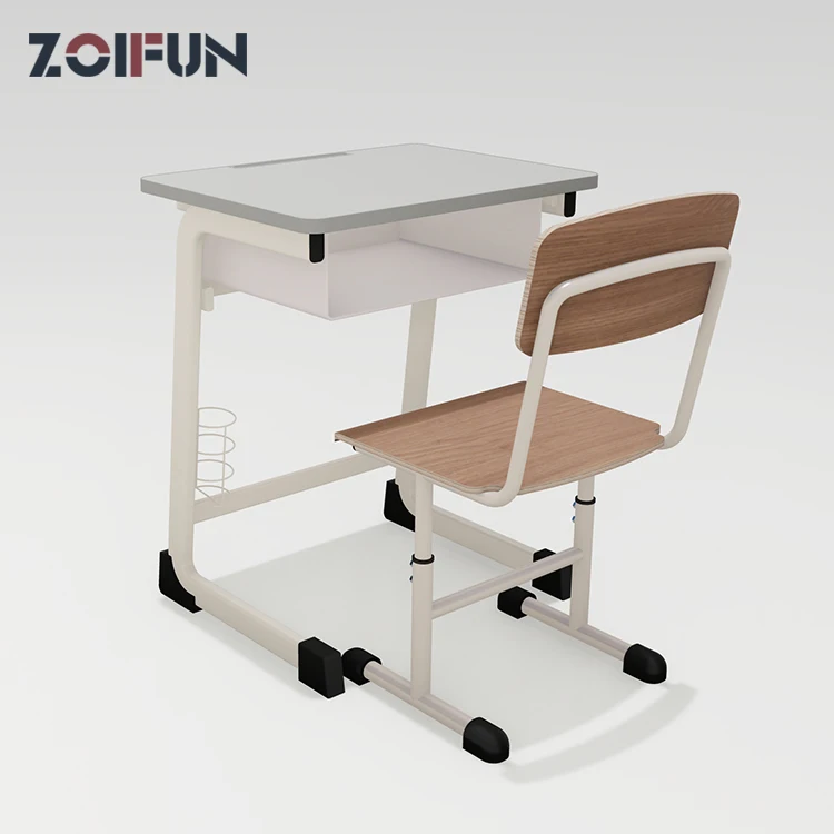 25mm MDF board customized student desk and chair for middle school student and table with drawer