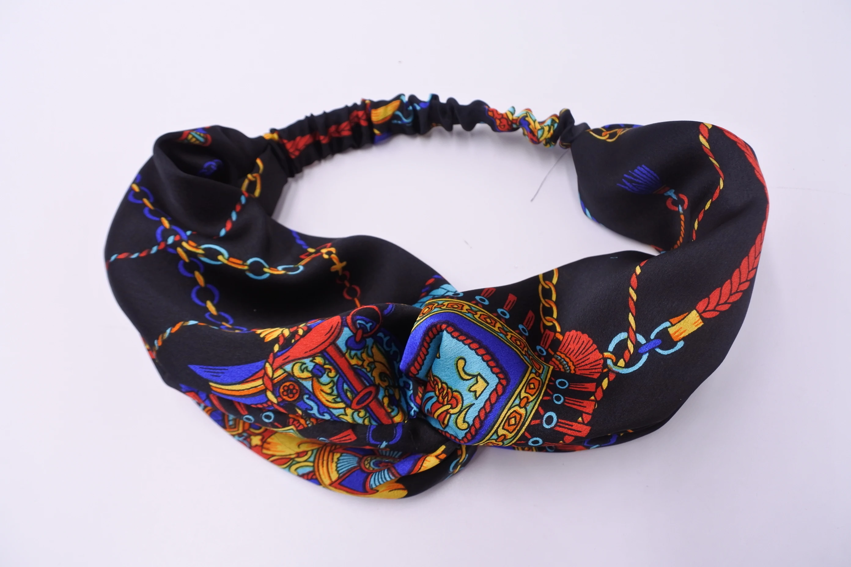 
Floral Pattern Cross Hair Band Bohemian Stretch Twist Cross Turban Head Wrap For Girls and women 