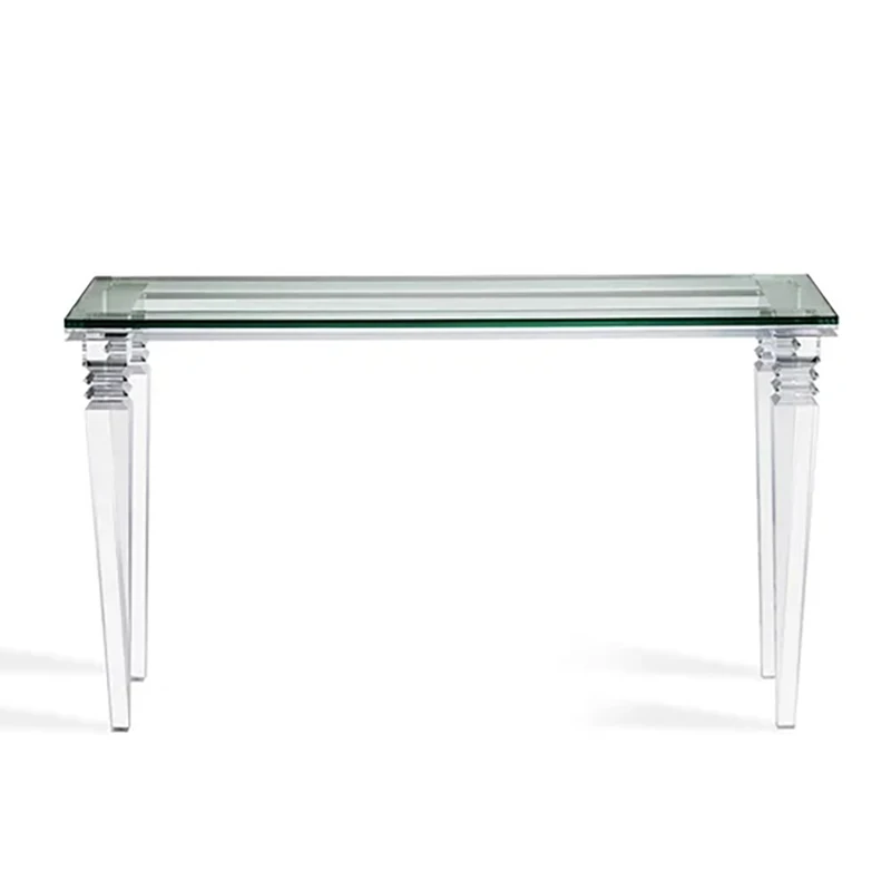 Modern Glass Tabletop Hallway Transparent Long Desk Decoration Living Room Clean Acrylic Console Table