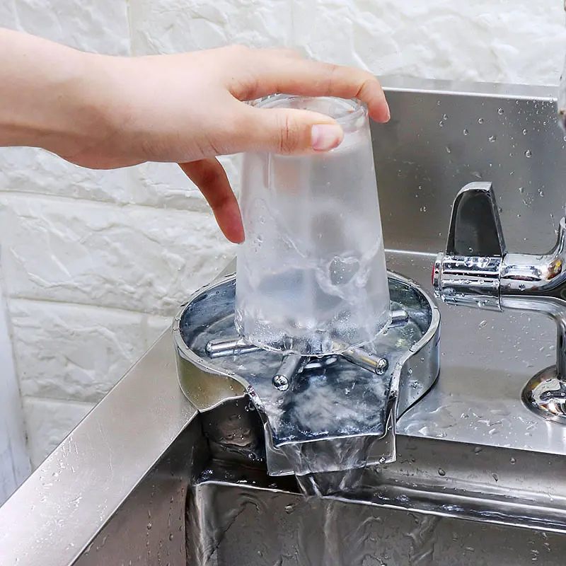 Bar Coffee Bear Mug Cup Cleaner Washing Spray Stainless Steel Faucet Rotary Glass Rinser For Kitchen Sink