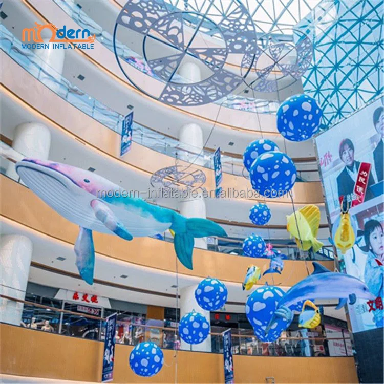 Hot sale giant inflatable blue whale shark sea animal dolphin fish for advertising