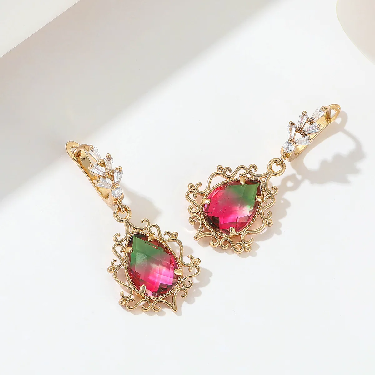 Natuna 2024 Fashion  Jewelry Brass Korean  Stone Cubic Zircon Earrings Brass Earrings Brass Stud Earrings For Gift