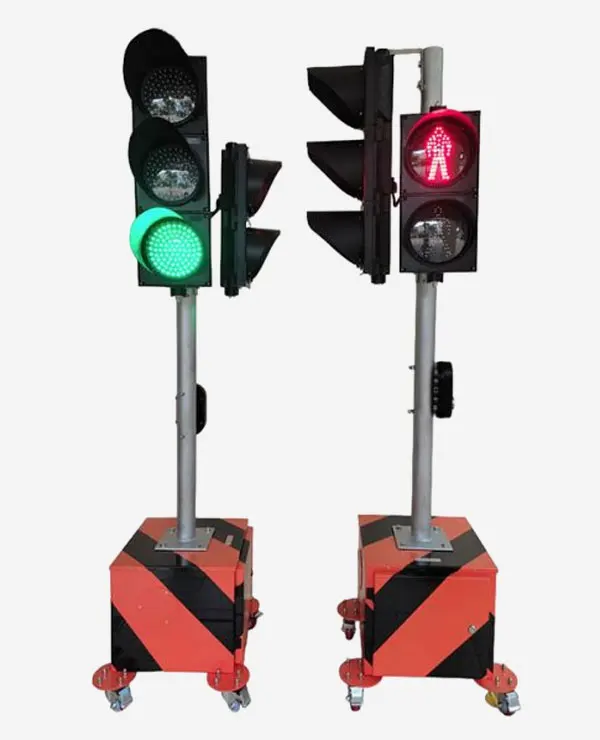 LED Movable Shenzhen Traffic Lights 300mm 3 Aspect Wireless Solar-Powered Barricade Signs Traffic Light For Road