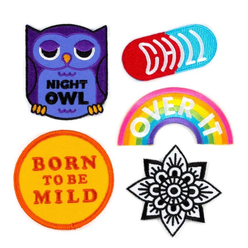 Embroidered Patch Custom Iron On Patch For Clothes Border Hook And Loop Custom Embroidery For Garment Design