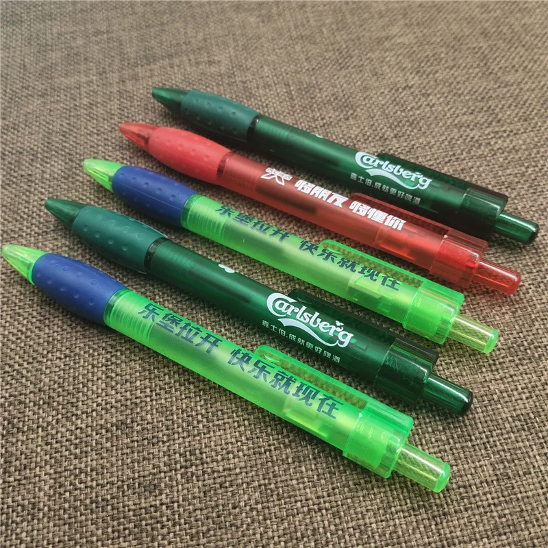 Restaurant medicine promotional gift premium green plastic ballpoint pen with custom logo printed
