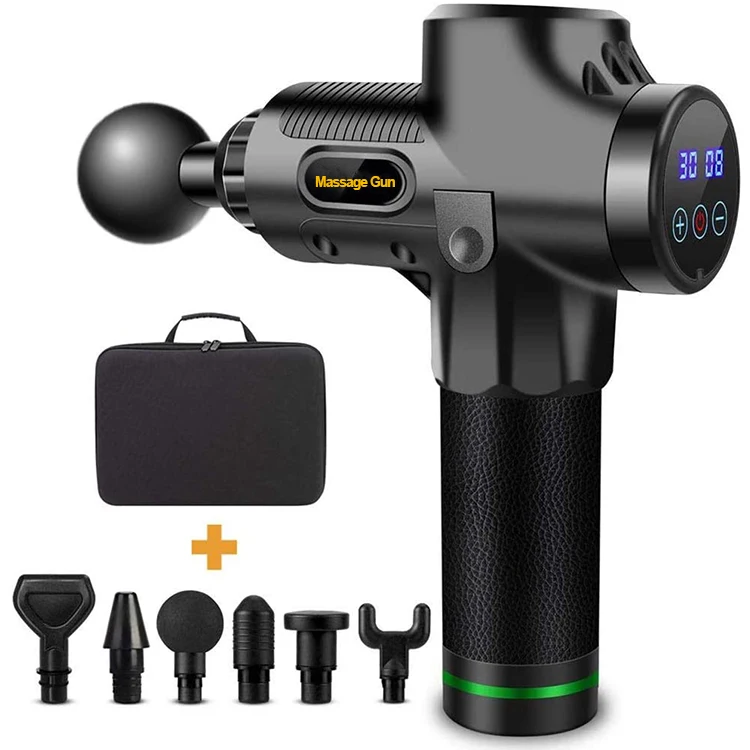 
Массажный пистолет с глубоким нагревом тканей, 2400 мАч, 30 скоростей, 16 мм амплитуды 