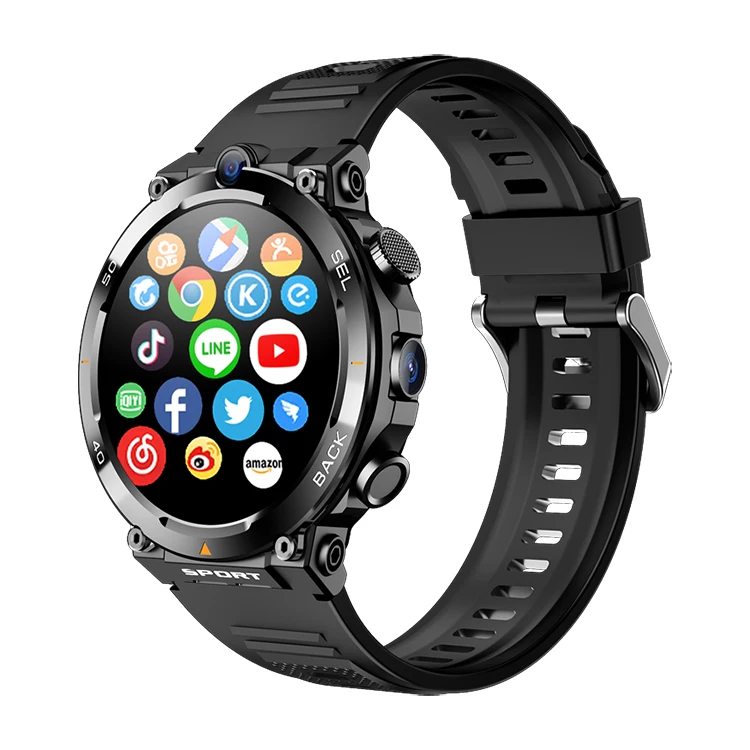 2024 Newest IPX7 4G Sim Card Android UI SmartWatch with 900mAh battery GPS WiFi NFC Dual Camera Video BT Call H10 Smart watch