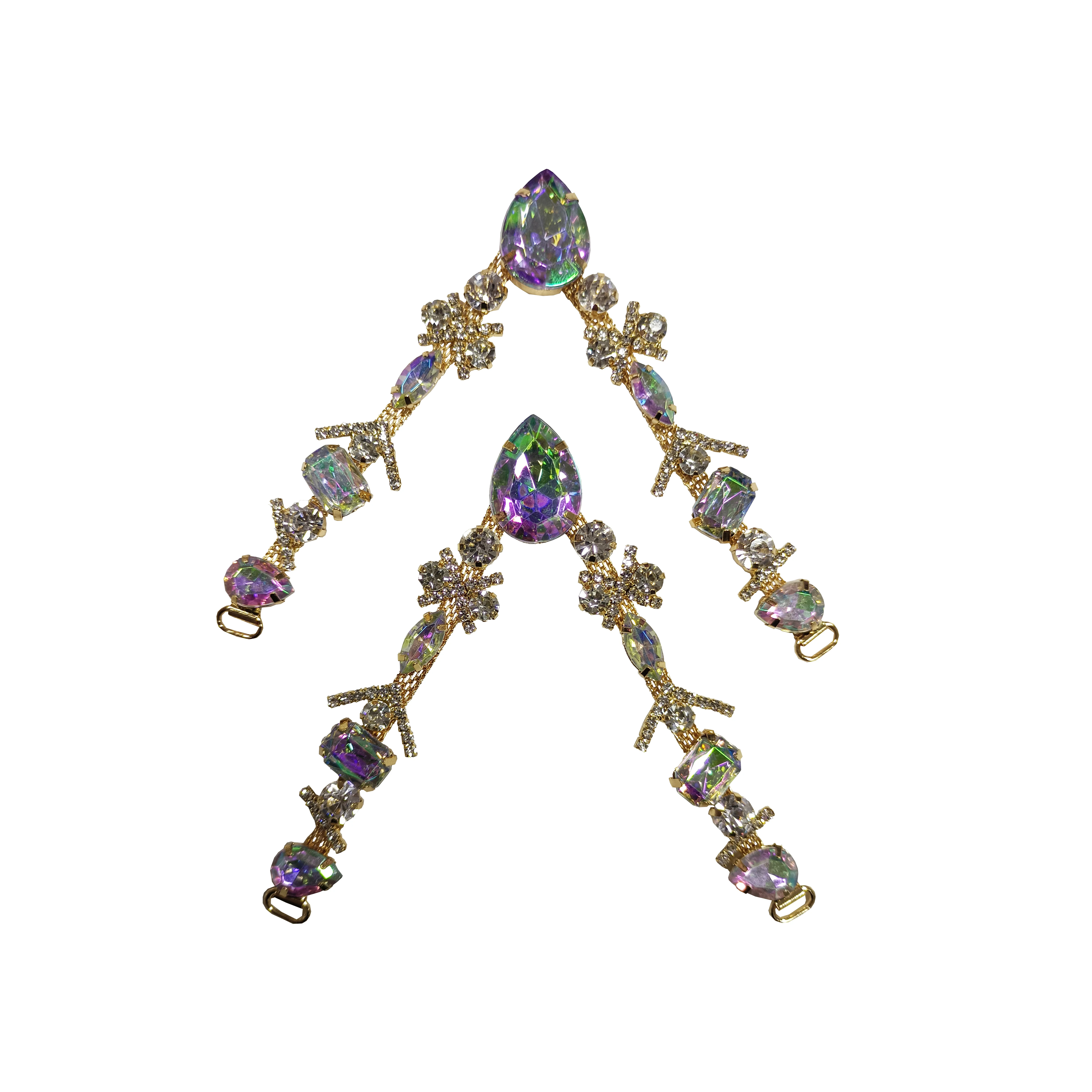 Wholesale cheap rhinestone shoelaces V-shaped shoe decoration flip flops rhinestone shoelaces